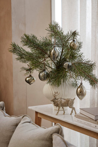 Nosille julekule 12 cm sølv