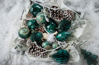 Cadelia Christmas ball 6 cm dark green