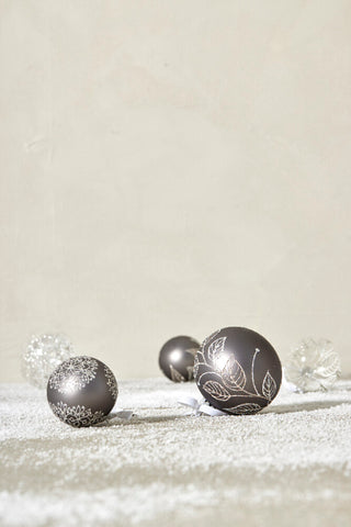 Cadelia Christmas ball 6 cm dark grey