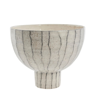 Cassie ceramic bowl 24x30.5 cm. white striped