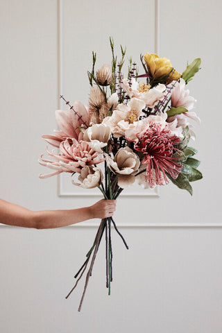 Happia stor dekorativ blomst grønn L110