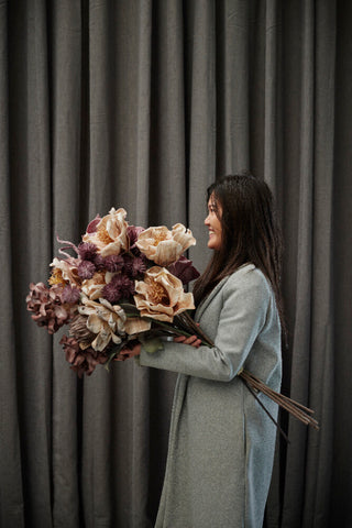 Happia skumblomst 95 cm. sand