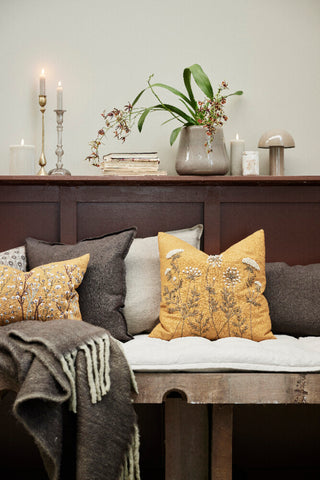 Efina putetrekk 50x50 cm. brun 100 % lin